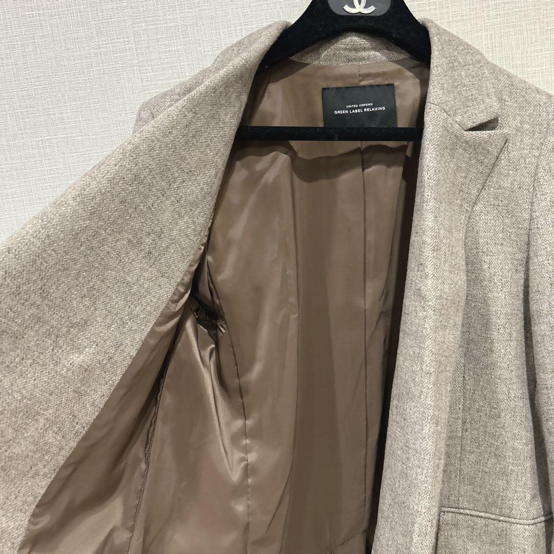 【極美品】✨グリーンレーベルリラクシング✽メランジツイルダブルジャケット 36