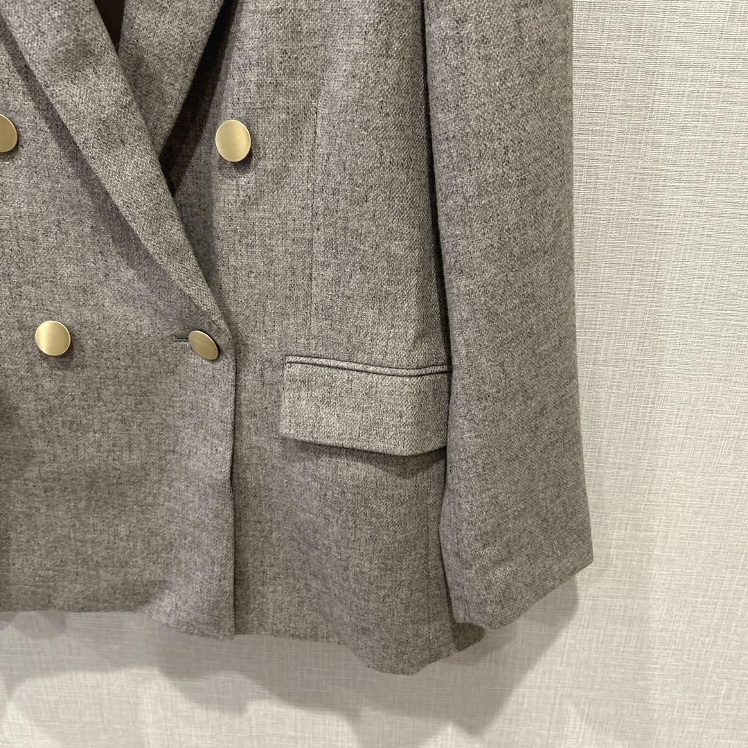 【極美品】✨グリーンレーベルリラクシング✽メランジツイルダブルジャケット 36