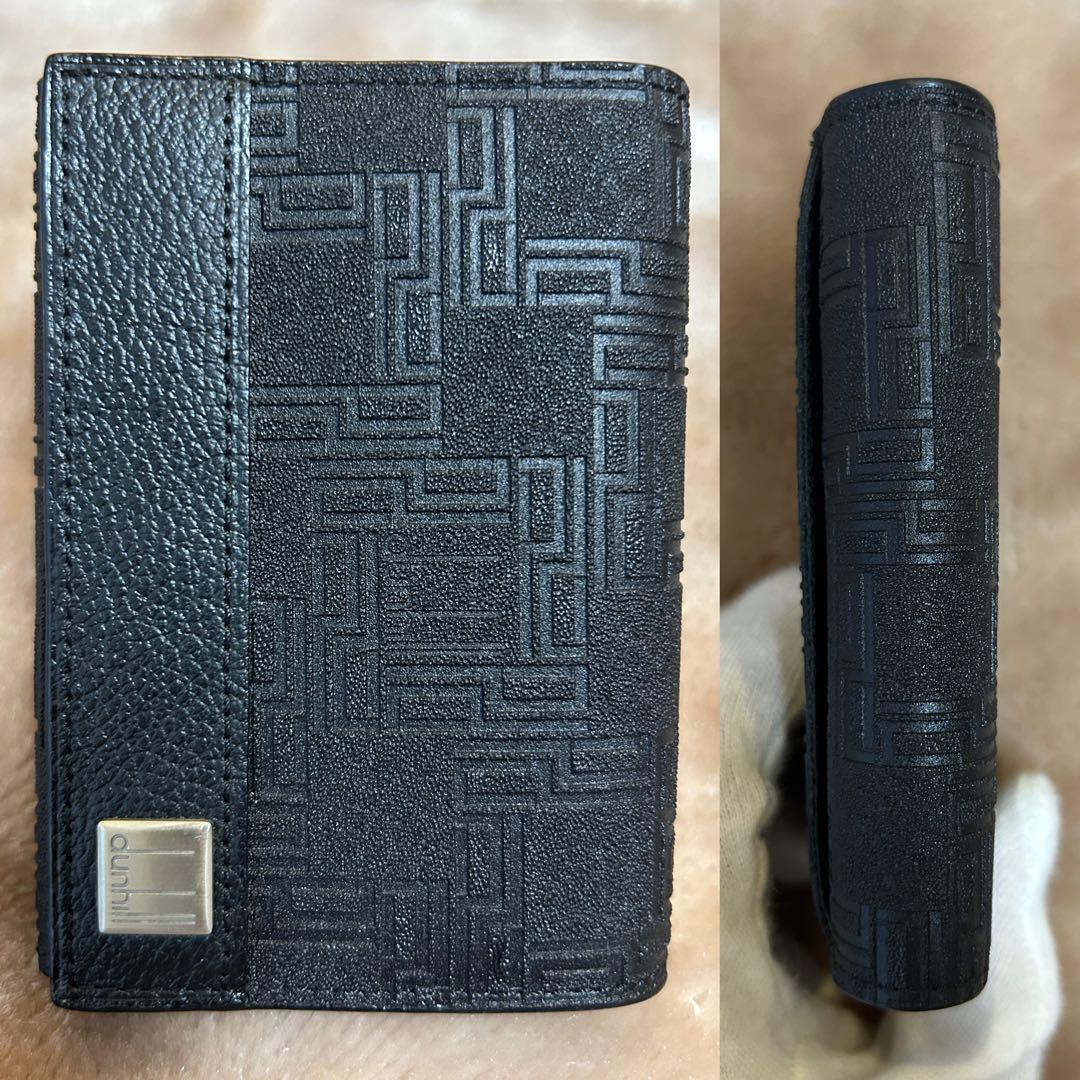 美品dunhillダンヒル名刺入れカードケース黒カード入れメンズ箱付きブラック