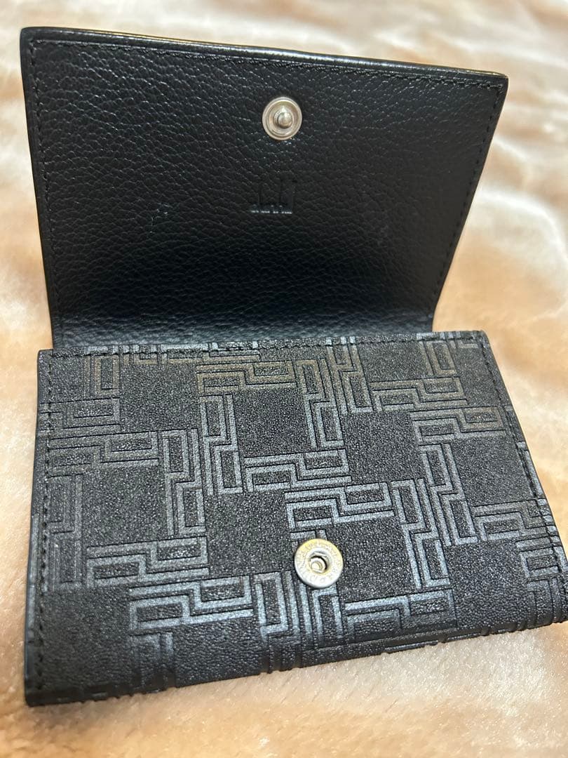 美品dunhillダンヒル名刺入れカードケース黒カード入れメンズ箱付きブラック