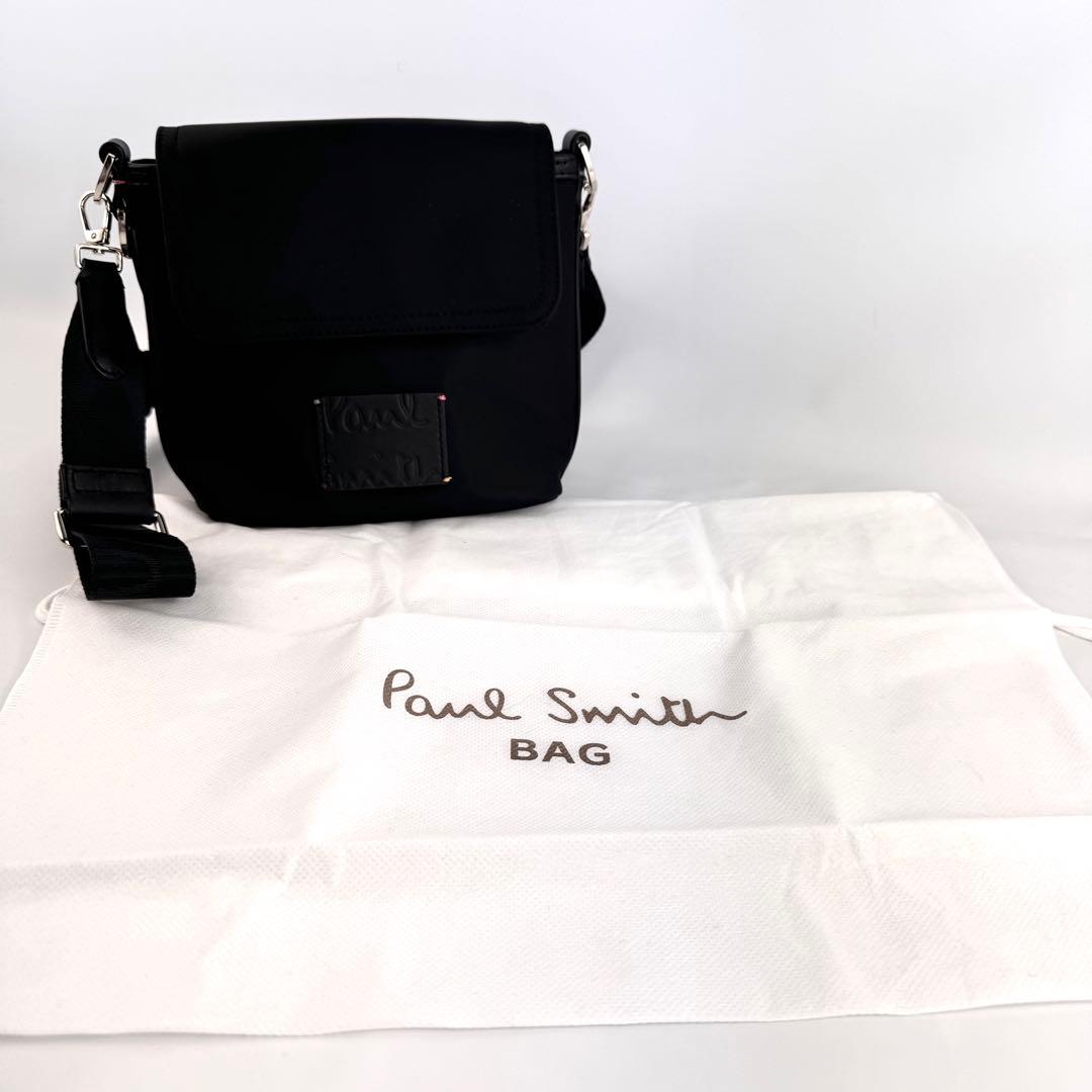 【未使用】ポールスミス　ボディバッグ　斜め掛け　ナイロン　レザー　黒