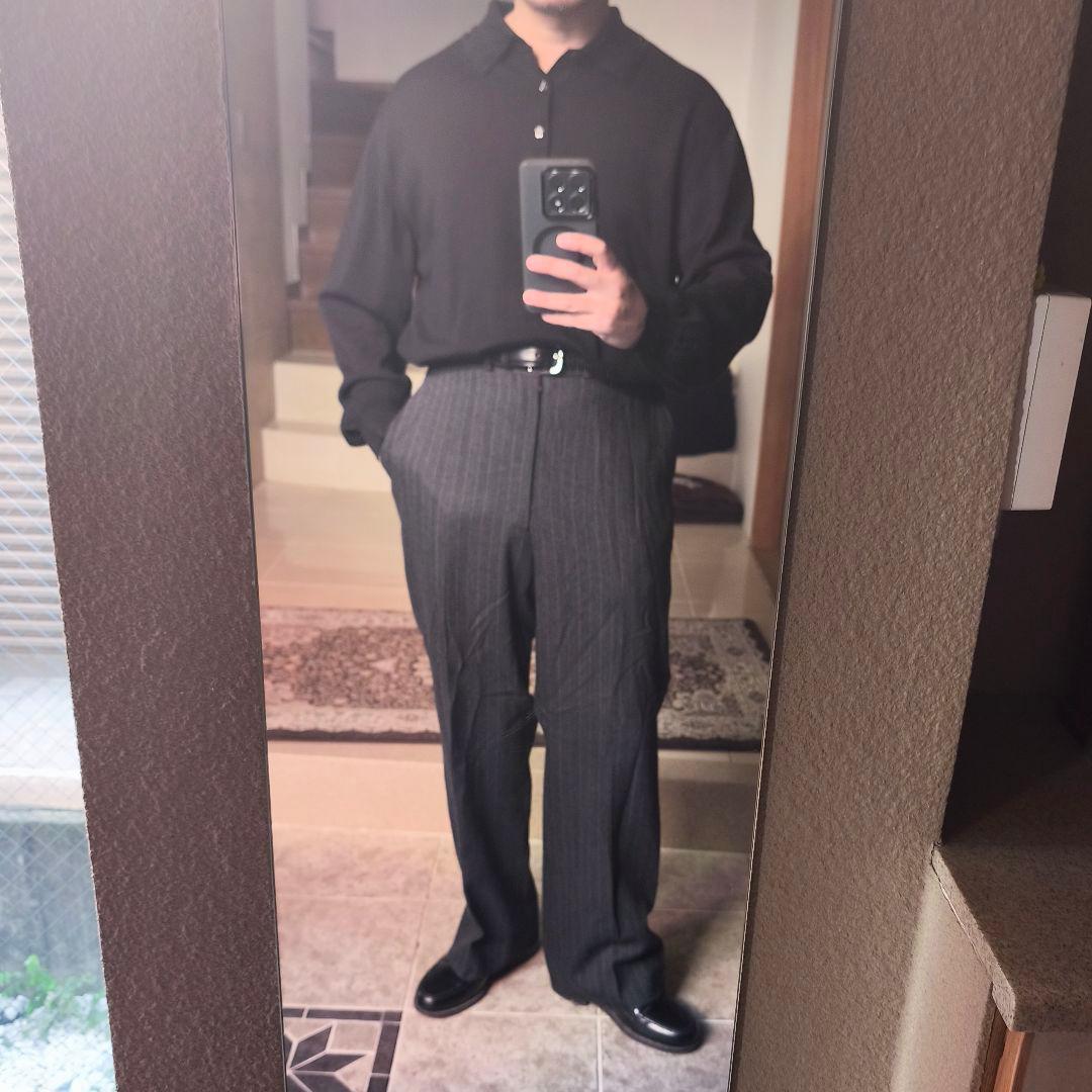 90s　00s ストライプ ワイドスラックス