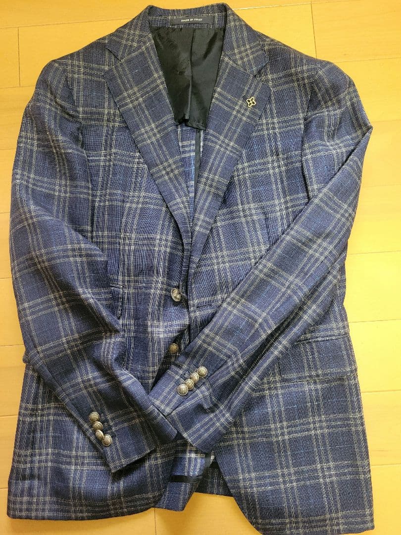 【美品/春夏】TAGLIATOREタリアトーレネイビー×ベージュジャケット48