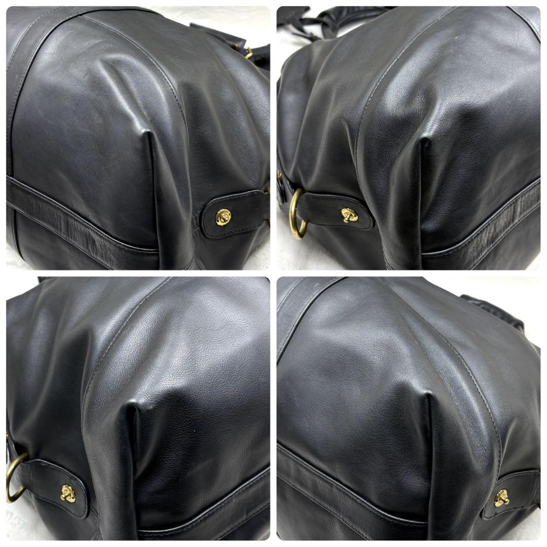 COACH ボストンバッグ レザー OLDCOACH ブラック 大容量