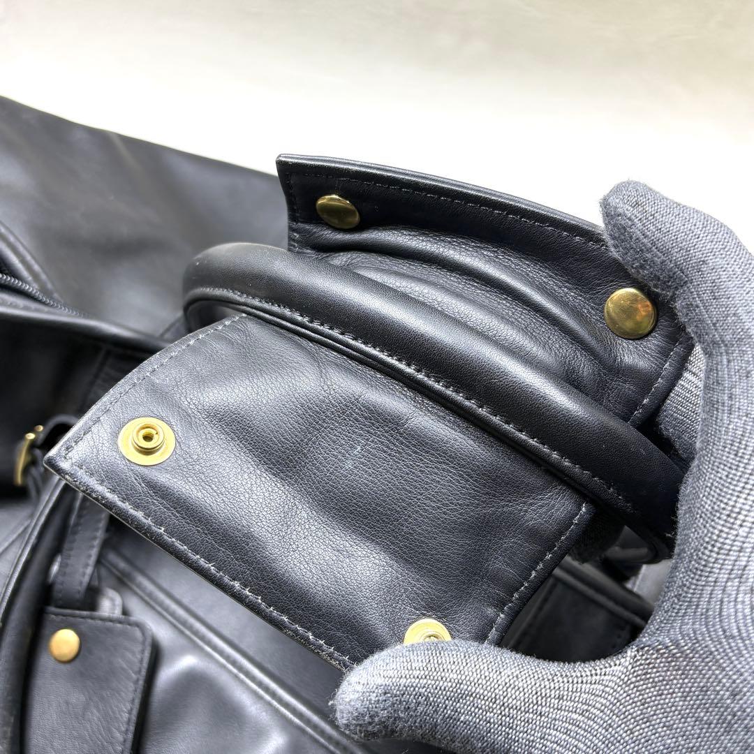 COACH ボストンバッグ レザー OLDCOACH ブラック 大容量