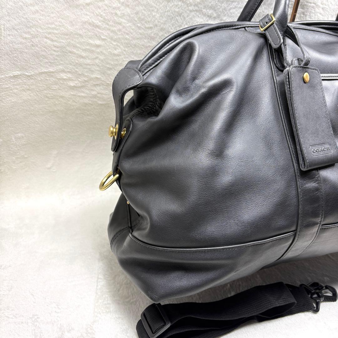 COACH ボストンバッグ レザー OLDCOACH ブラック 大容量