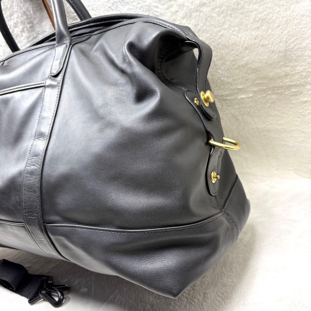 COACH ボストンバッグ レザー OLDCOACH ブラック 大容量