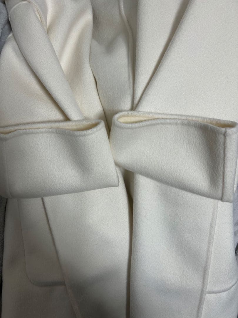 週末限定値下げ　ミラオーウェン共布ベルト付ハーフ丈フードリバーコート