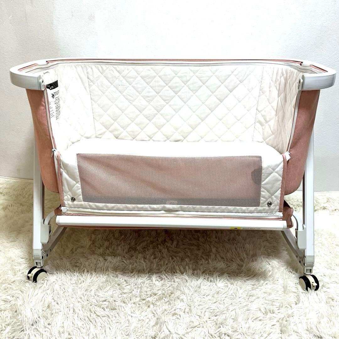 HZDMJ 折りたたみ ベビーベッド ピンク