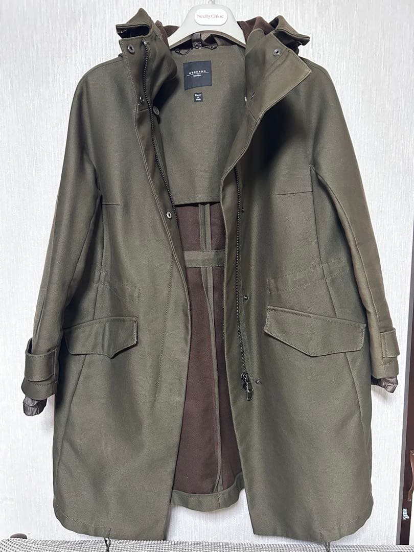 【P♡】Weekend MaxMara リアルファーベスト付きモッズコート