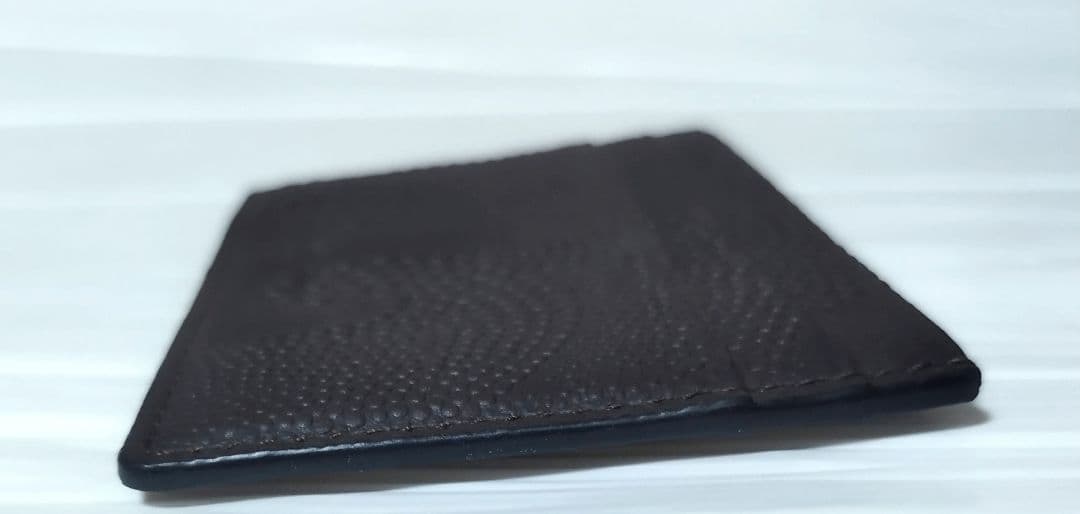 極美品　ティファニー ウェーブエンボス レザー カードケース 茶　箱無し