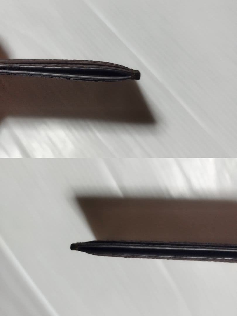 極美品　ティファニー ウェーブエンボス レザー カードケース 茶　箱無し