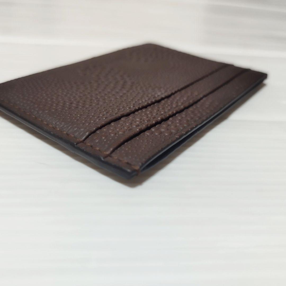 極美品　ティファニー ウェーブエンボス レザー カードケース 茶　箱無し