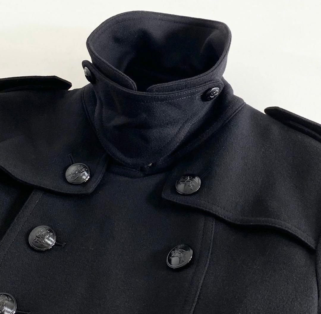 希少モデル✨バーバリーブラックレーベル　カシミヤ混ナポレオンコート　メタルボタン