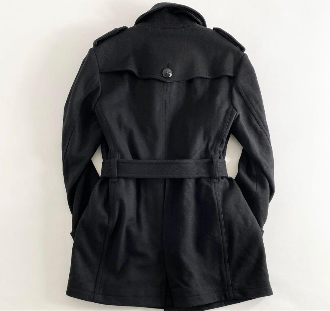 希少モデル✨バーバリーブラックレーベル　カシミヤ混ナポレオンコート　メタルボタン