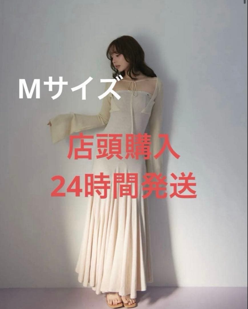 andmary Sara silky dress beige Mサイズ
