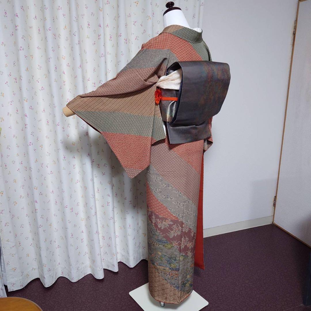 く*ち様 フ9993 未使用近い　美品　袷　正絹　江戸小紋　作家　訪問着　フルセ