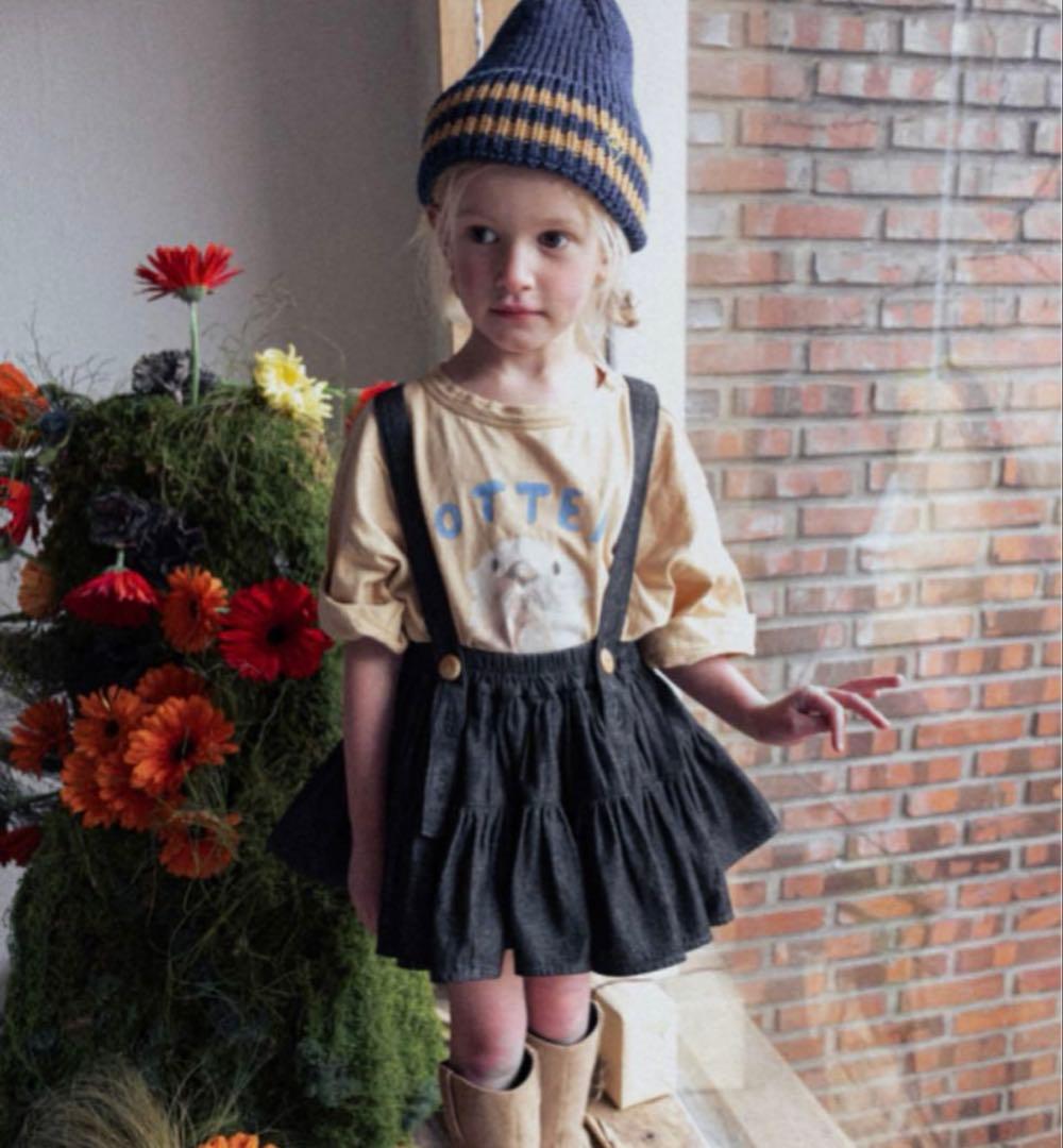 【新品】Wonny Ribbon　Black denim skirt Sサイズ