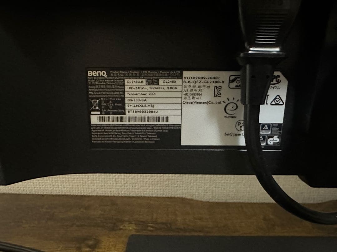 【BenQ】24インチ モニター｜GL2480【デュアルディスプレイにおすすめ】