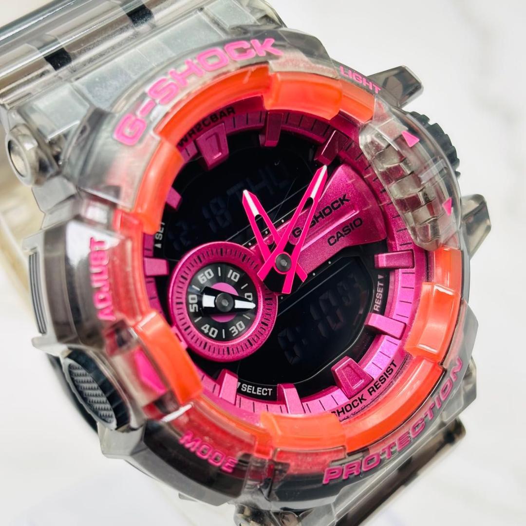 カシオ G-SHOCK スケルトン GA-400SK 腕時計 メンズ ピンク 黒