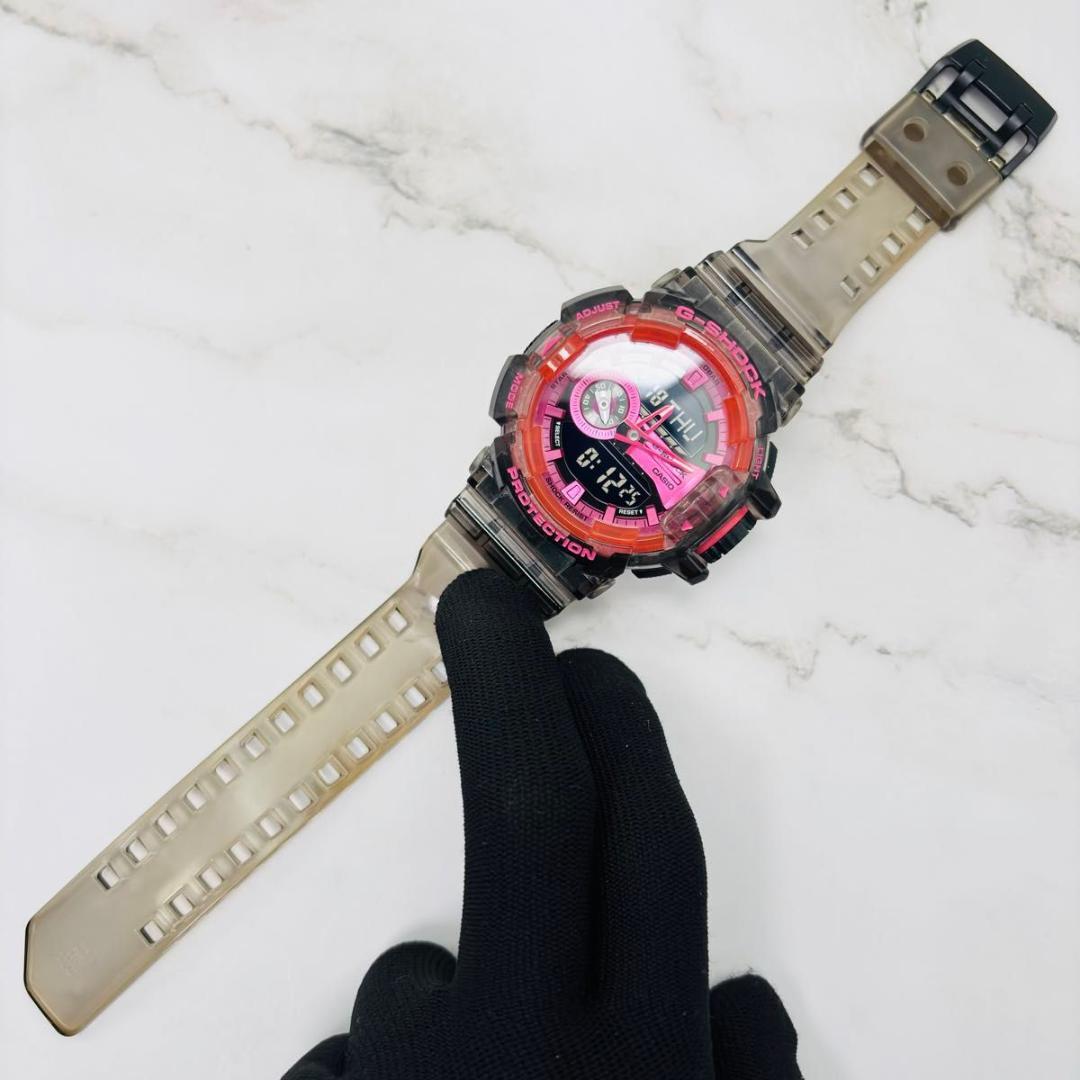 カシオ G-SHOCK スケルトン GA-400SK 腕時計 メンズ ピンク 黒