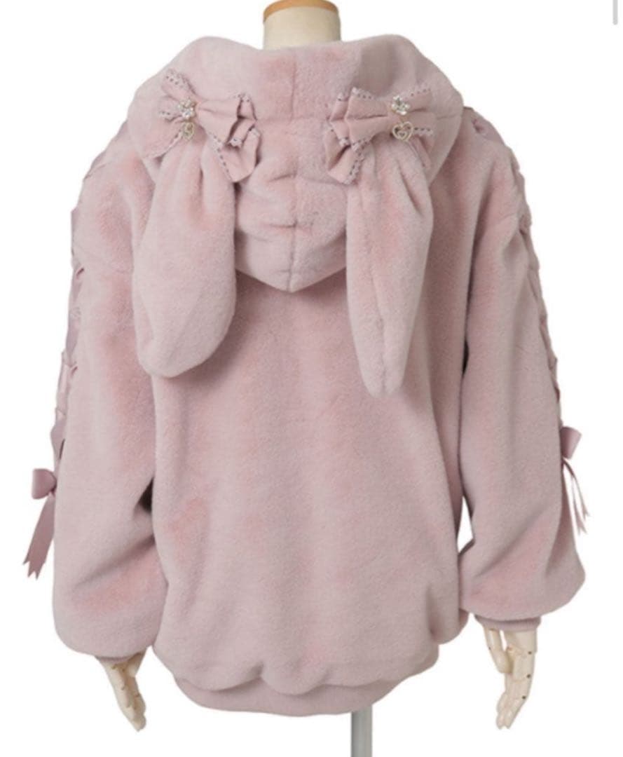 ♡ LIZLISA リズリサ リボン うさみみファーブルゾン ピンク ♡