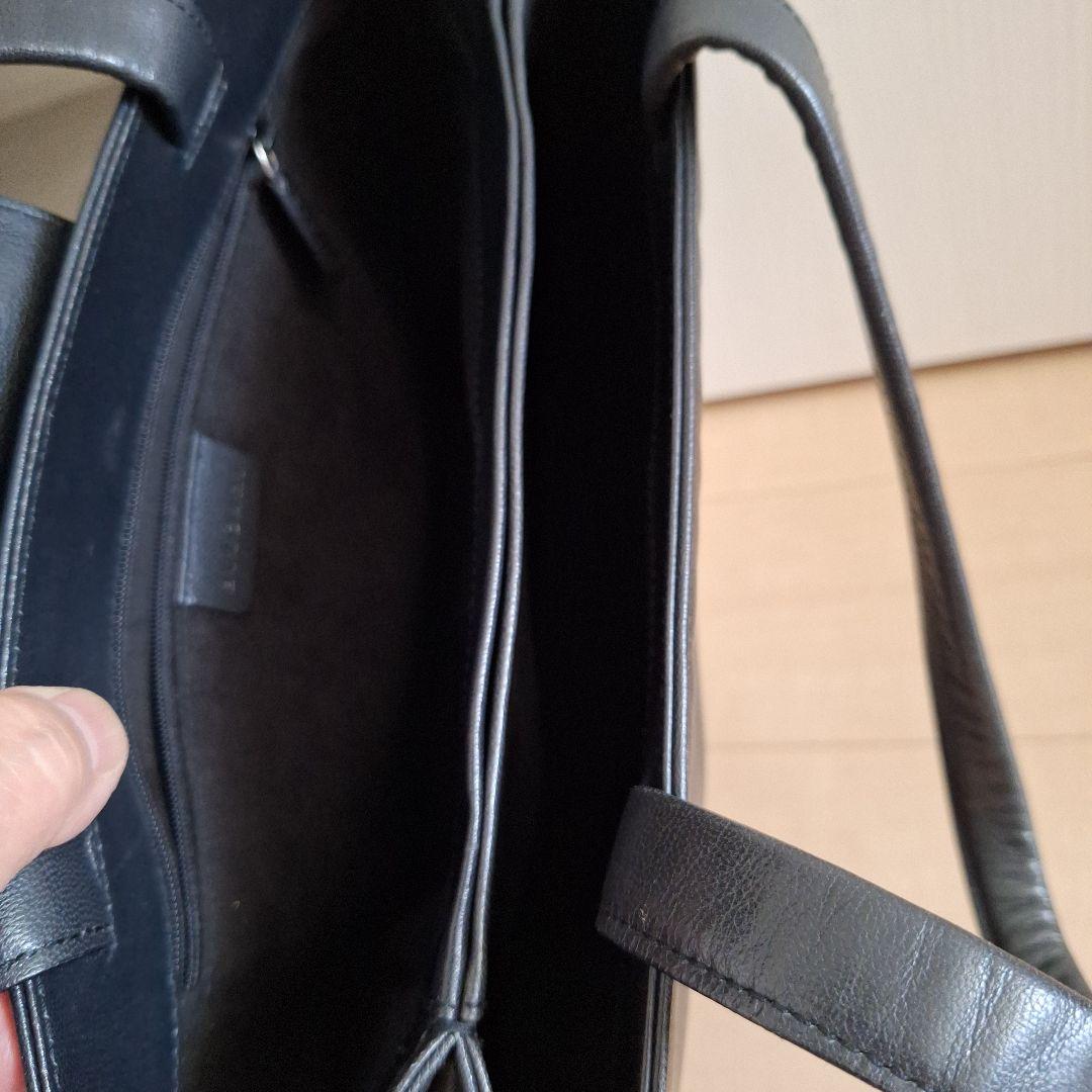 BVLGARI ブラックレザートートバッグ