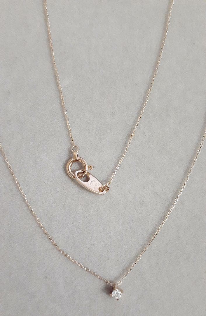 エテ K10YG レイヤー ダイヤモンド ネックレス