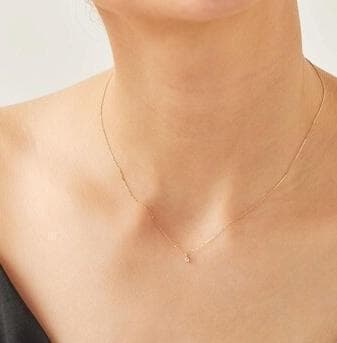 エテ K10YG レイヤー ダイヤモンド ネックレス