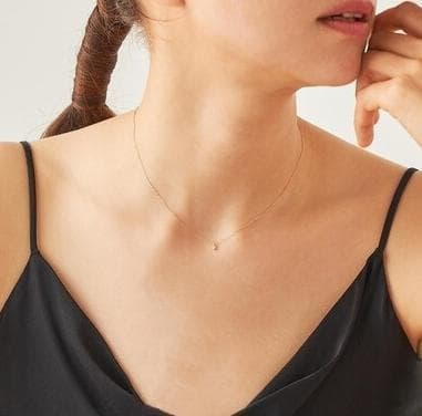 エテ K10YG レイヤー ダイヤモンド ネックレス