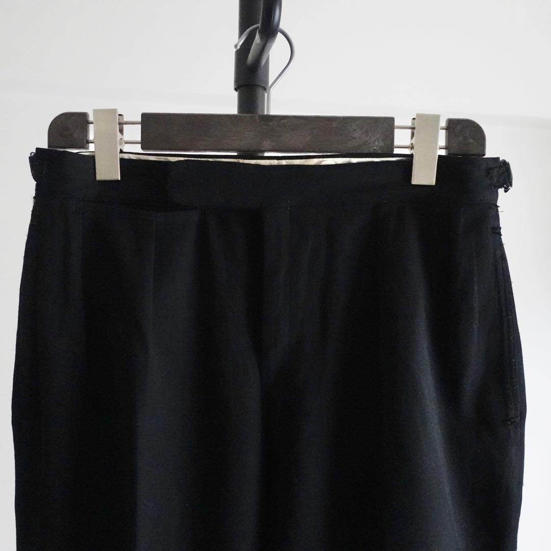 パンツ 1960s Vintage Black 2tuck Wide Trousers