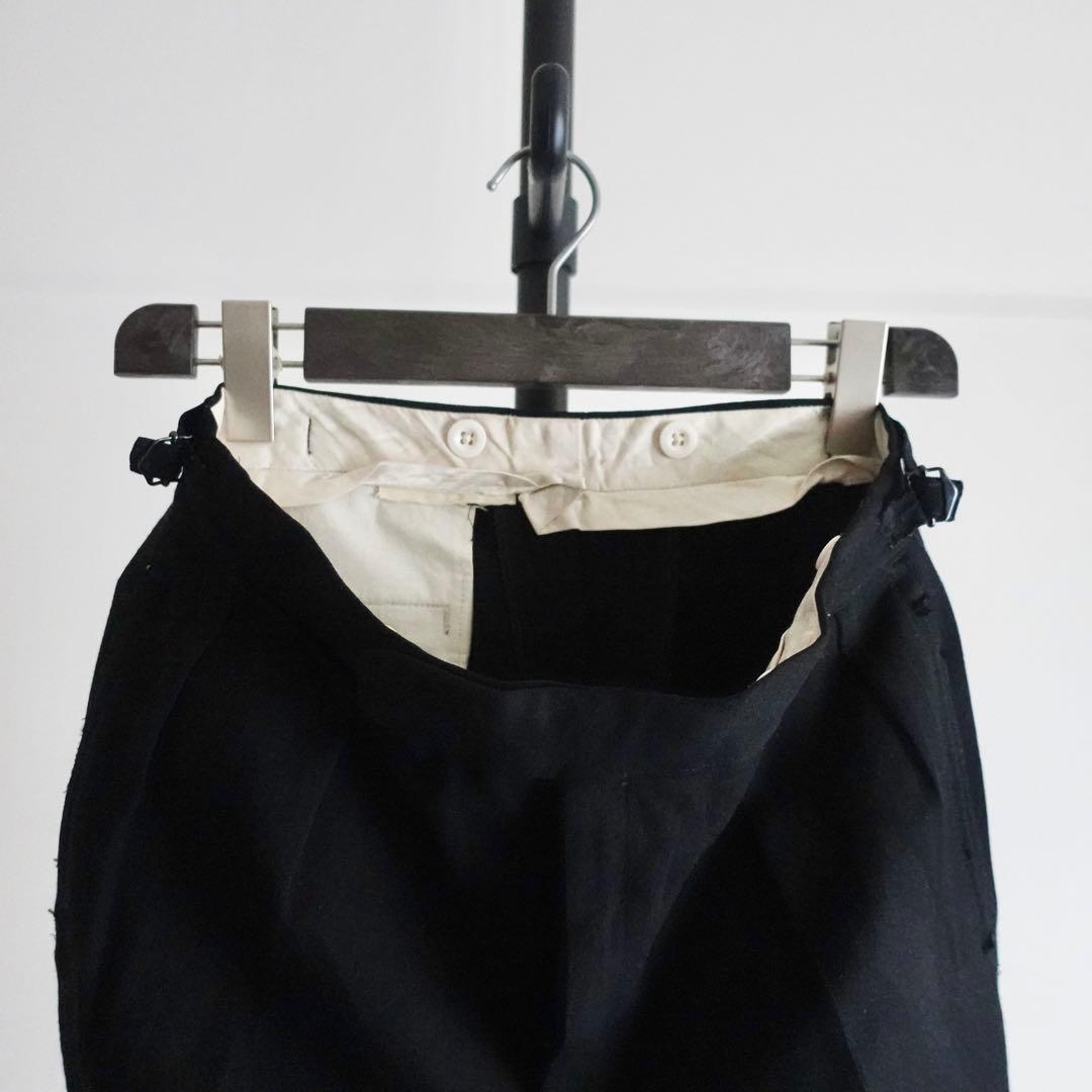 パンツ 1960s Vintage Black 2tuck Wide Trousers