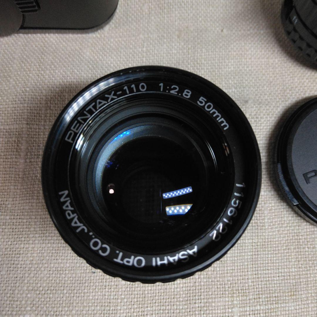 PENTAX auto 110 、レンズ3本、ワインダー、ストロボ付