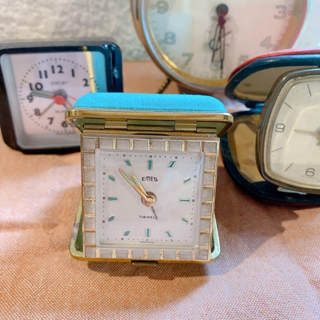 ドイツ　ヴィンテージ時計　トラベル時計　目覚まし時計セット