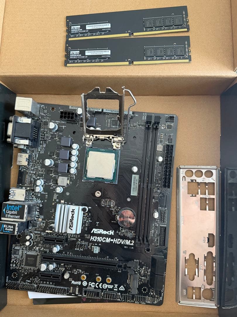 【動作確認済】 i5 9400、H310cm、ddr4 8gb×2