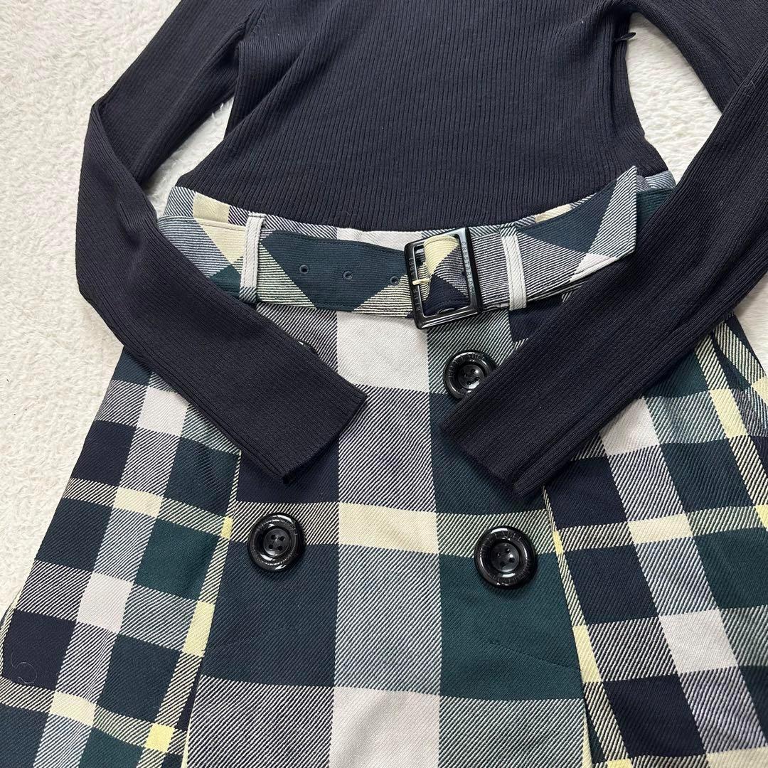 ブルーレーベルクレストブリッジ✨タートルネックニットワンピース サイズ38