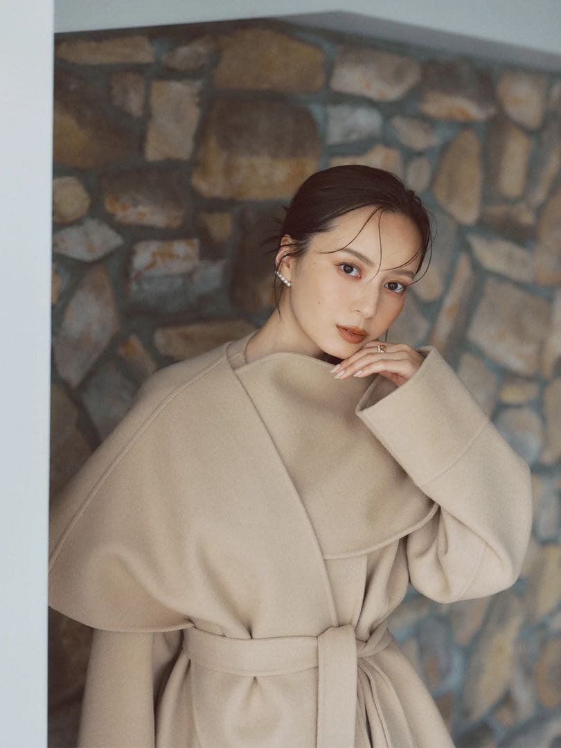 【新品・未使用】anuans リバーウールミドルマフラーコート