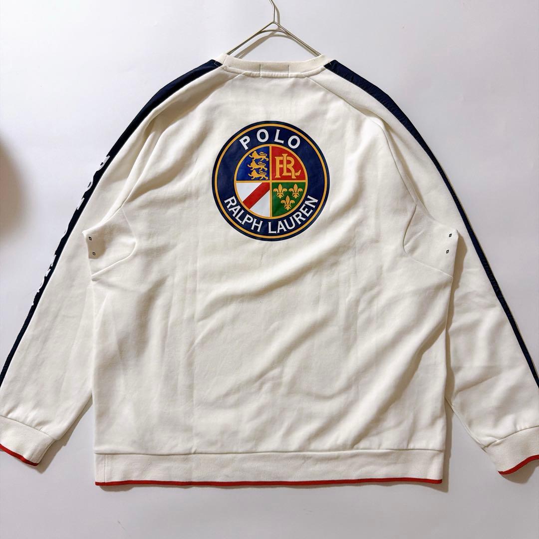 XXL✨️ポロラルフローレン クッキーパッチ サイドラインスウェット USA 白