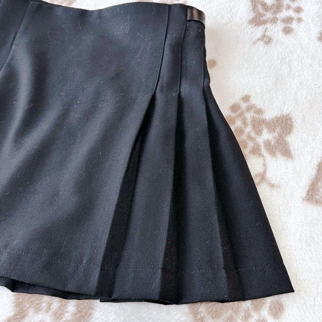 コムデギャルソンシャツ プリーツ ミニスカート ラップ ベルト レザー フランス