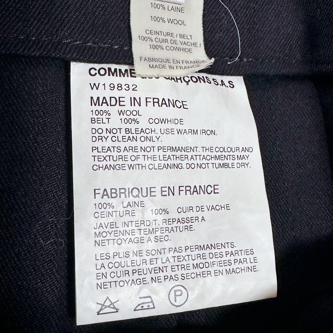 コムデギャルソンシャツ プリーツ ミニスカート ラップ ベルト レザー フランス