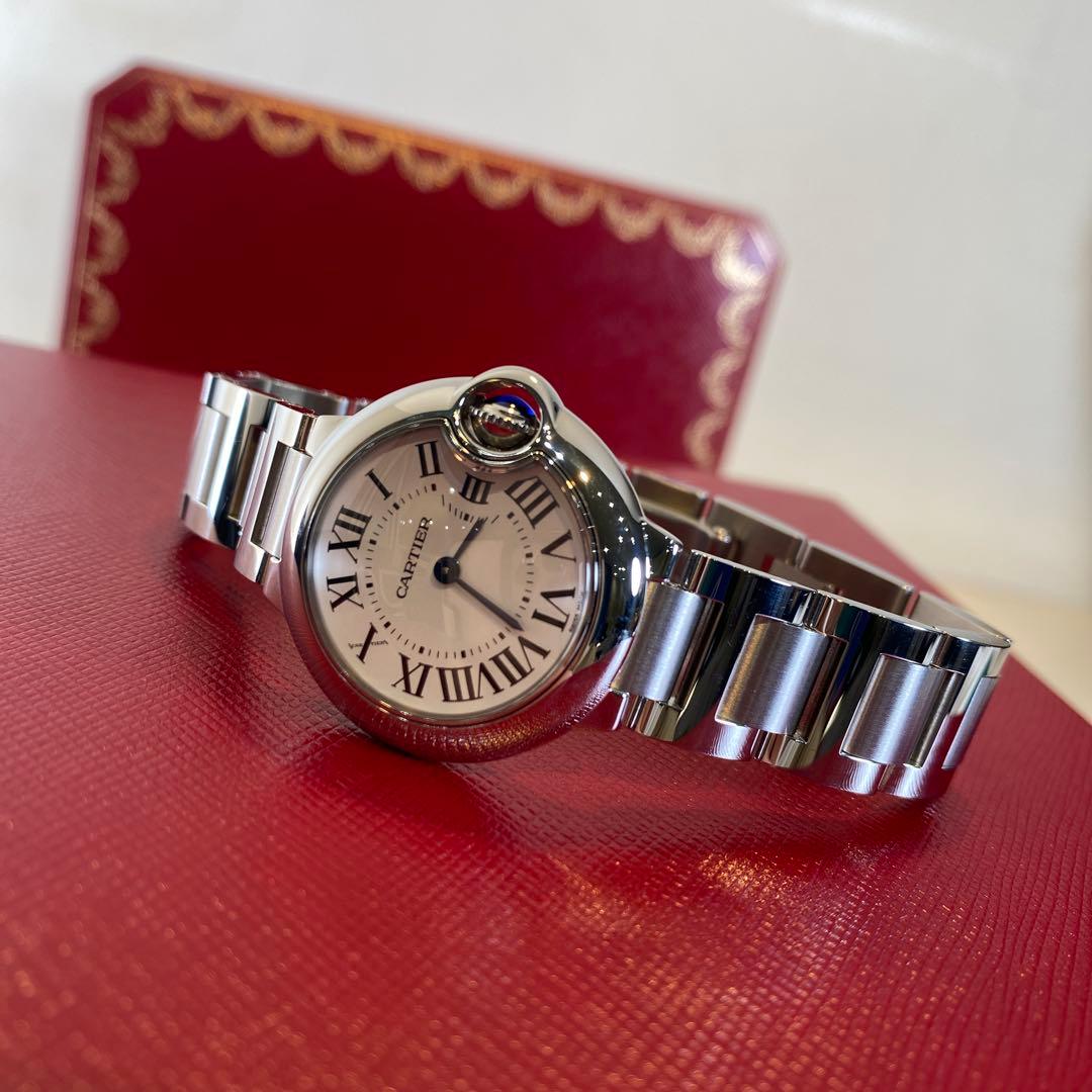 【未使用に近い】カルティエ バロンブルー　28 クオーツ　レディース時計
