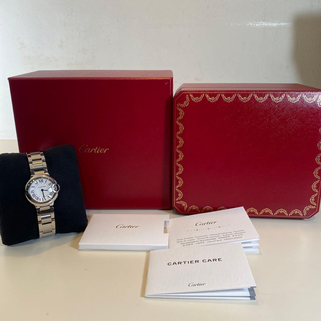【未使用に近い】カルティエ バロンブルー　28 クオーツ　レディース時計