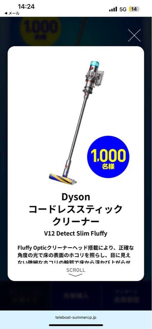 Dyson コードレススティック　V12 Detect Slim Fluffy