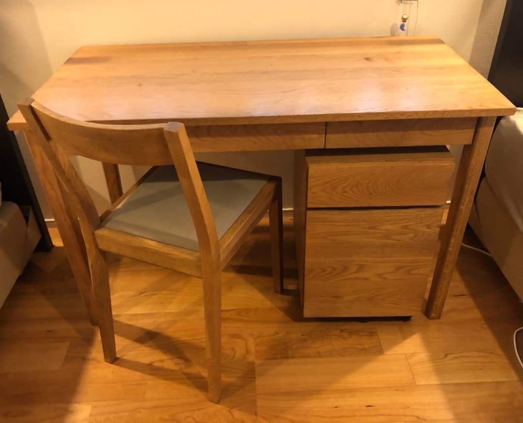 無印良品　学習机(天然木•オーク材) 廃盤品