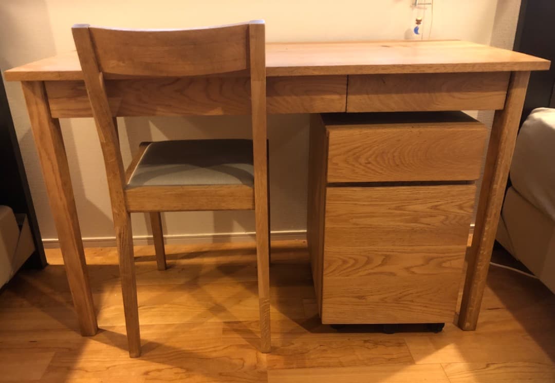 無印良品　学習机(天然木•オーク材) 廃盤品