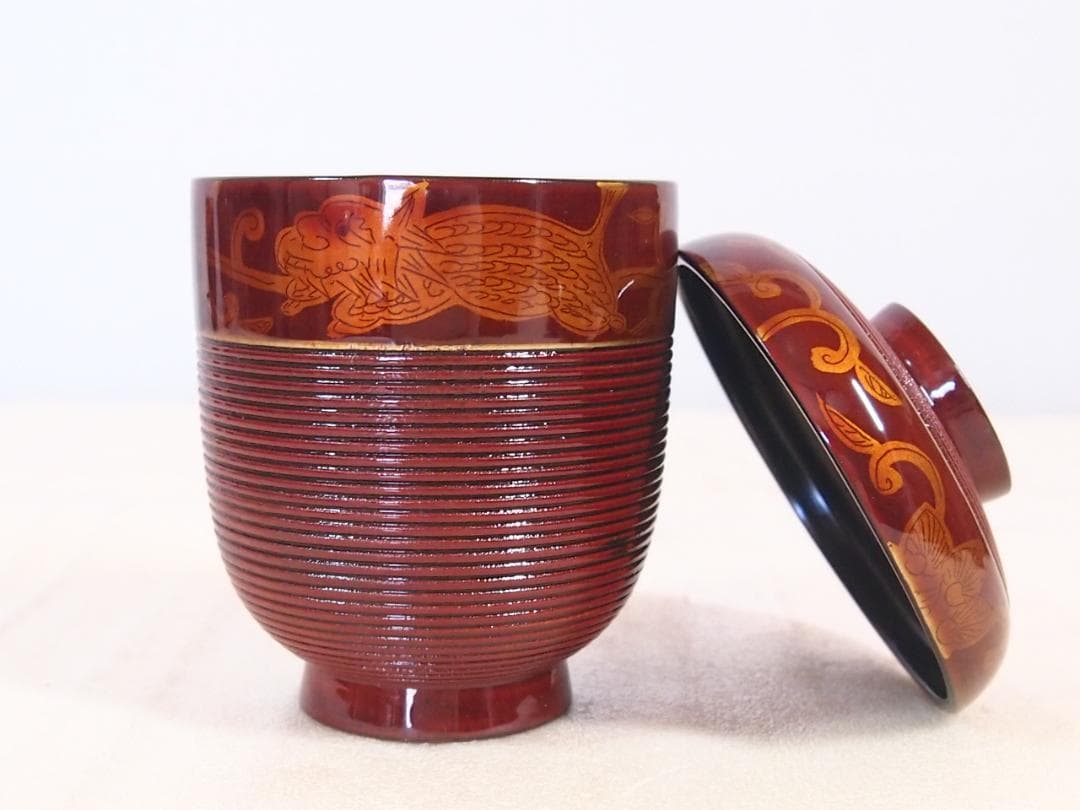 【未使用】輪島塗 岡本陽斎 白壇塗 小吸物椀 5客 箸洗/肝吸い 漆器 茶道具