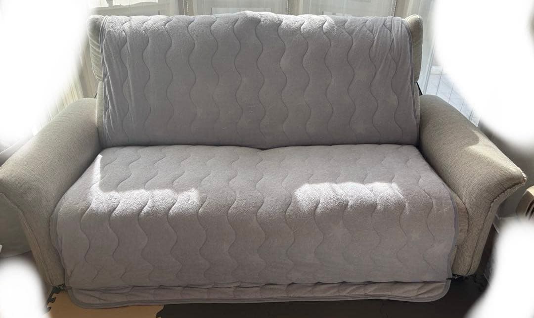 31日までの出品　ニトリ ピュール　3人掛け　電動リクライニングソファ　布