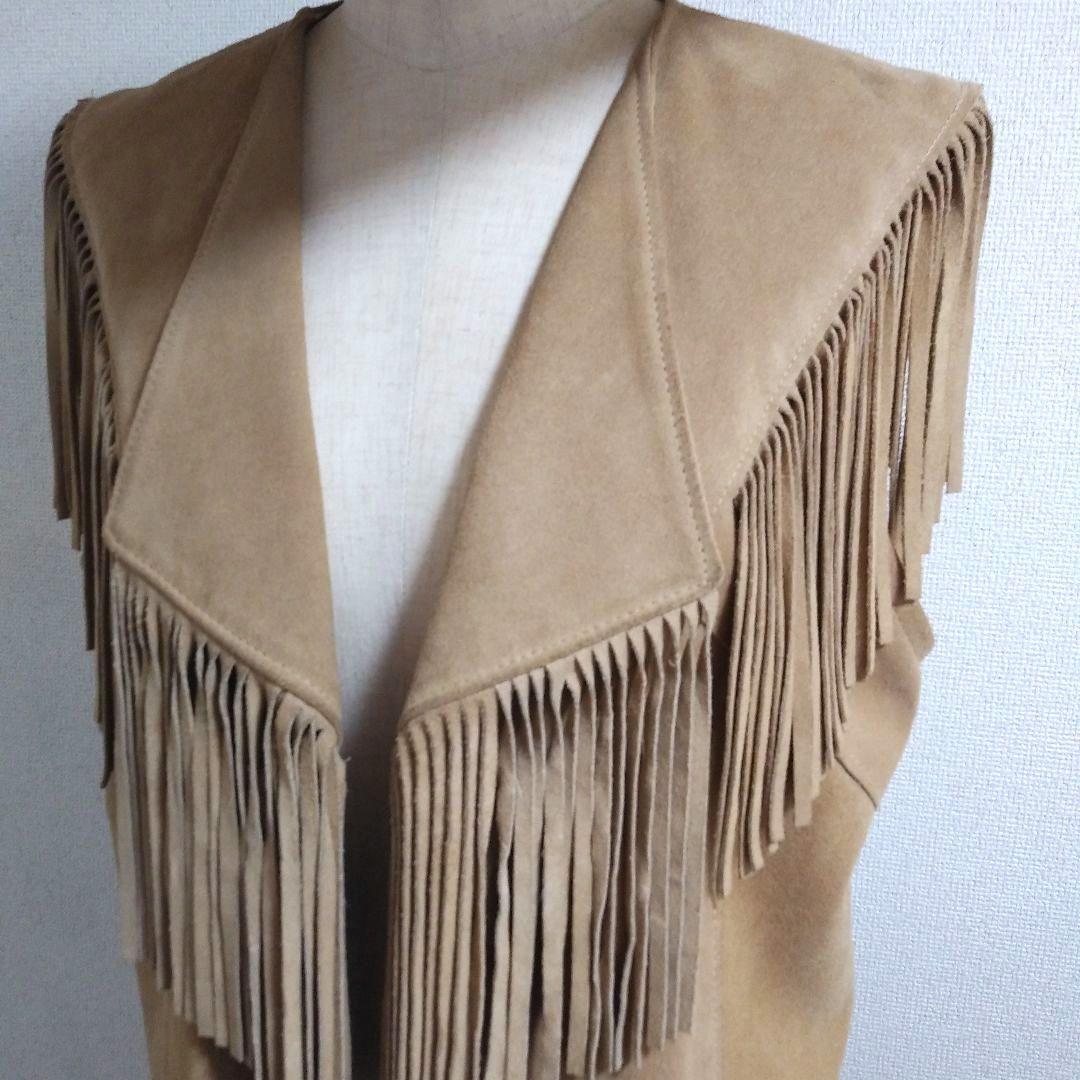 ☆希少☆PioneerWear/レザーフリンジベスト USA vintage