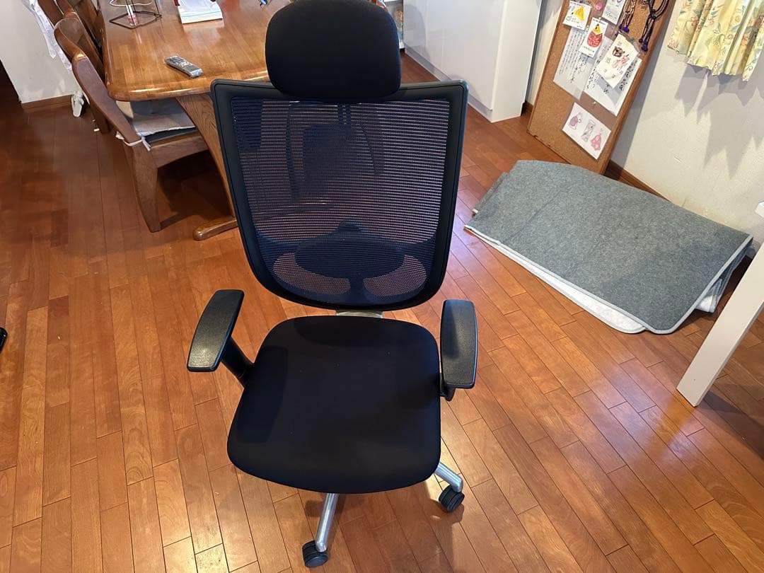 【値下げ】バルバーニ　ハイバックオフィスチェア ブラック×ブルー DD-C777