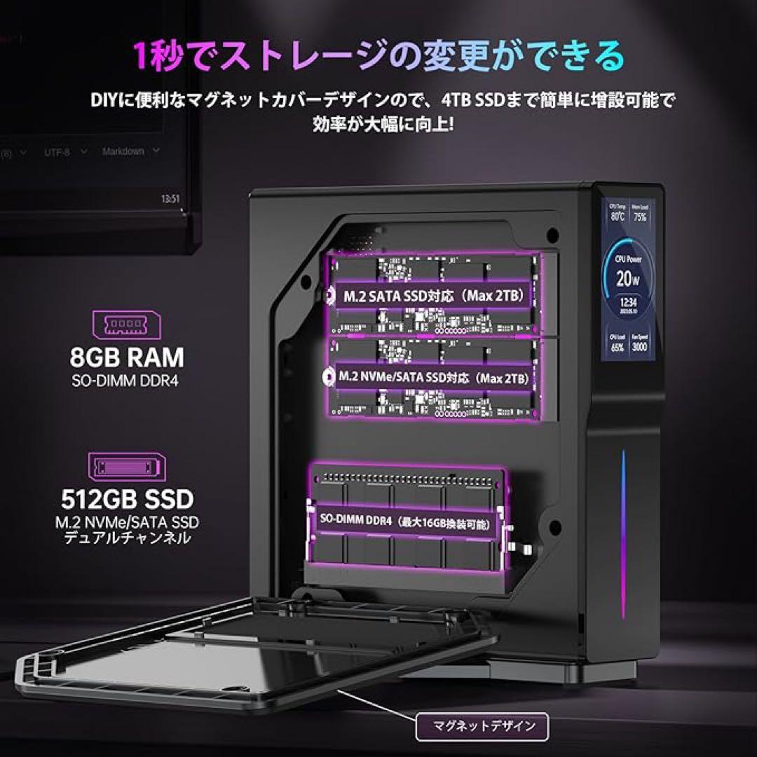 ミニpc 第12世代 n97 8GB+256G Windows11 Pro